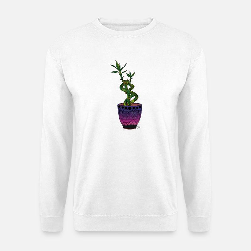 Glücksbambus im Topf - Unisex Pullover - Weiß