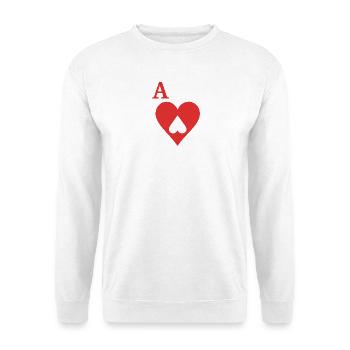 A Coeur et Pique Minimalistisches Rot - Unisex Pullover - Weiß - Vorne