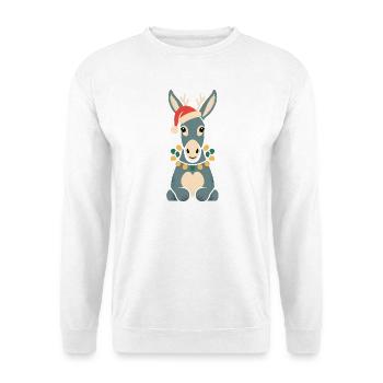 Esel Elfe Weihnachten Lustig Süß Niedlich Geschenk - Unisex Pullover - Weiß - Vorne