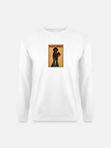 Black Roses Afro Vintage-Poster - Unisex Pullover - Weiß