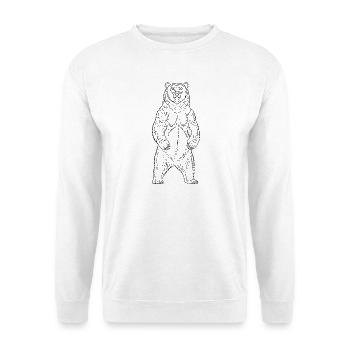 Minimalistische Bär Silhouette Freiheit  - Unisex Pullover - Weiß - Vorne