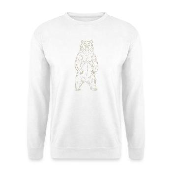 Minimalistische Bär Silhouette Freiheit Nationalpa - Unisex Pullover - Weiß - Vorne