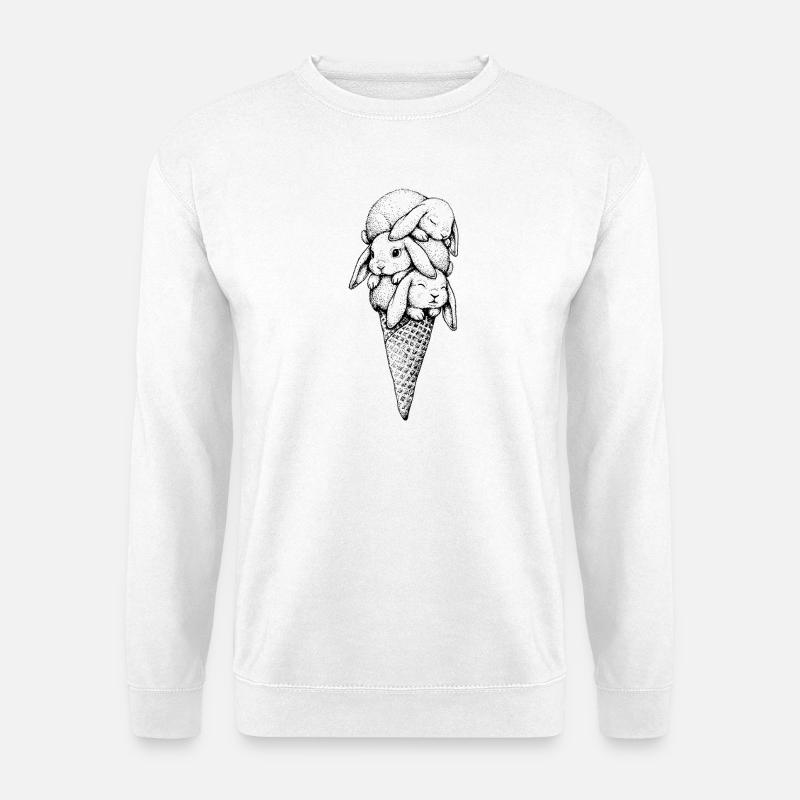 Häschen Eiscreme - Unisex Pullover - Weiß