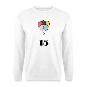 15. 15 ANS. 15e ANNIVERSAIRE. ANNIVERSAIRE 15 ANS. - Sweat-shirt Unisexe - blanc - Devant