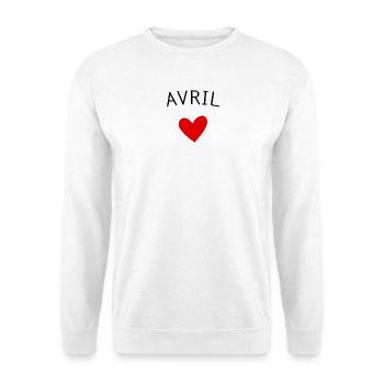 Future maman Avril – Bébé en route ❤️ - Sweat-shirt Unisexe - blanc - Devant