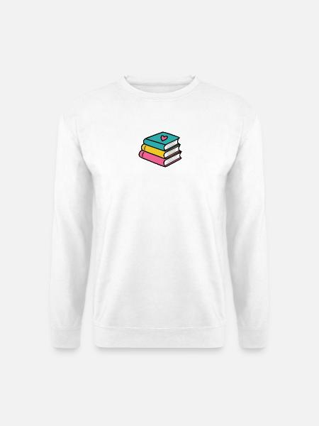 Bücherstapel Herz Design - Unisex Pullover - Weiß