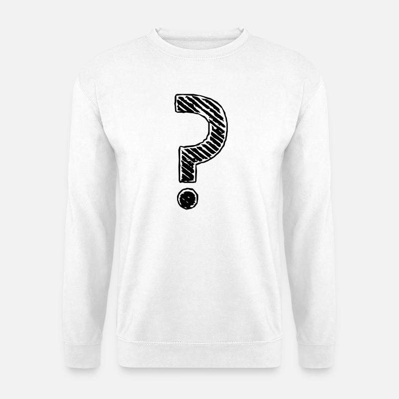 Point d'interrogation rayures regard grunge - Sweat-shirt Unisexe - blanc