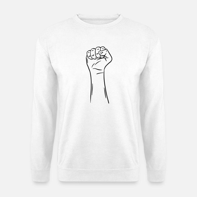 main poing 2 / poing / combat / protestation - Sweat-shirt Unisexe - blanc