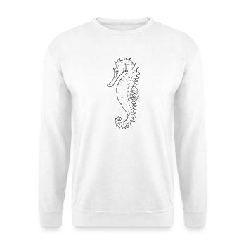 Dessin au trait de l’hippocampe - Sweat-shirt Unisexe - blanc - Devant