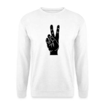Black hand gesture peace - Unisex Sweatshirt - white - Front