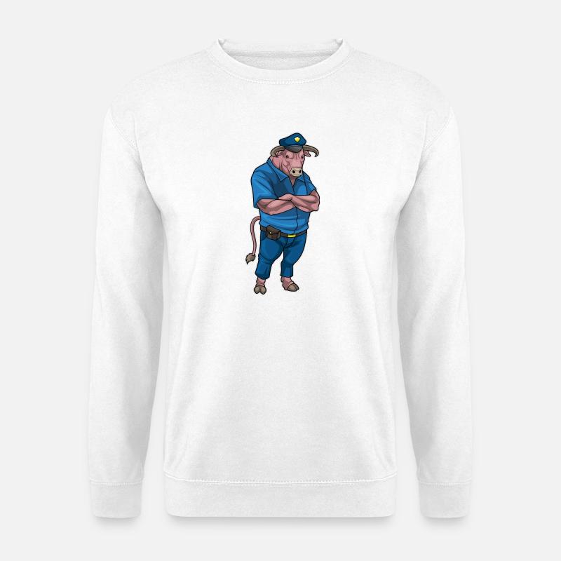 Bull Policeman Police - Unisex Sweatshirt - white