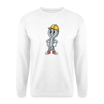 Techniker Cartoon Schraubenschlüssel Humor Mechaniker - Unisex Pullover - Weiß - Vorne