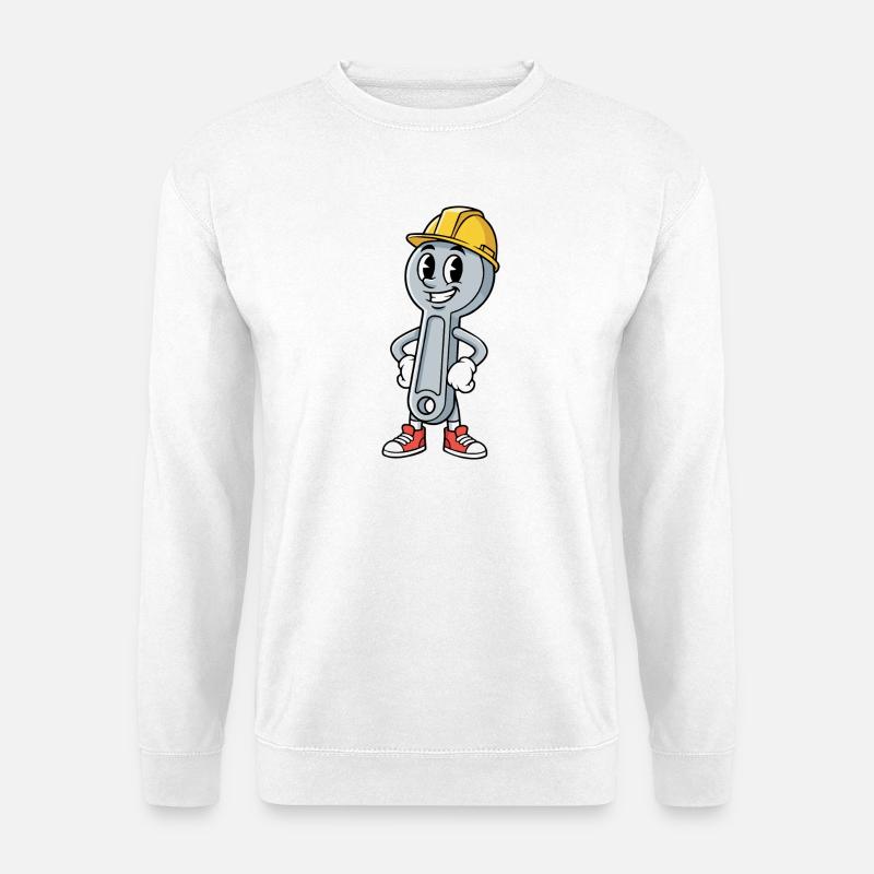 Technician Cartoon Wrench Humor Mechanic - Unisex Sweatshirt - white