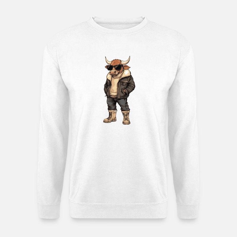 Stier Cool Winter - Unisex Pullover - Weiß