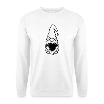 Wichtel mit Herz Geschenkmotiv - Unisex Pullover - Weiß - Vorne