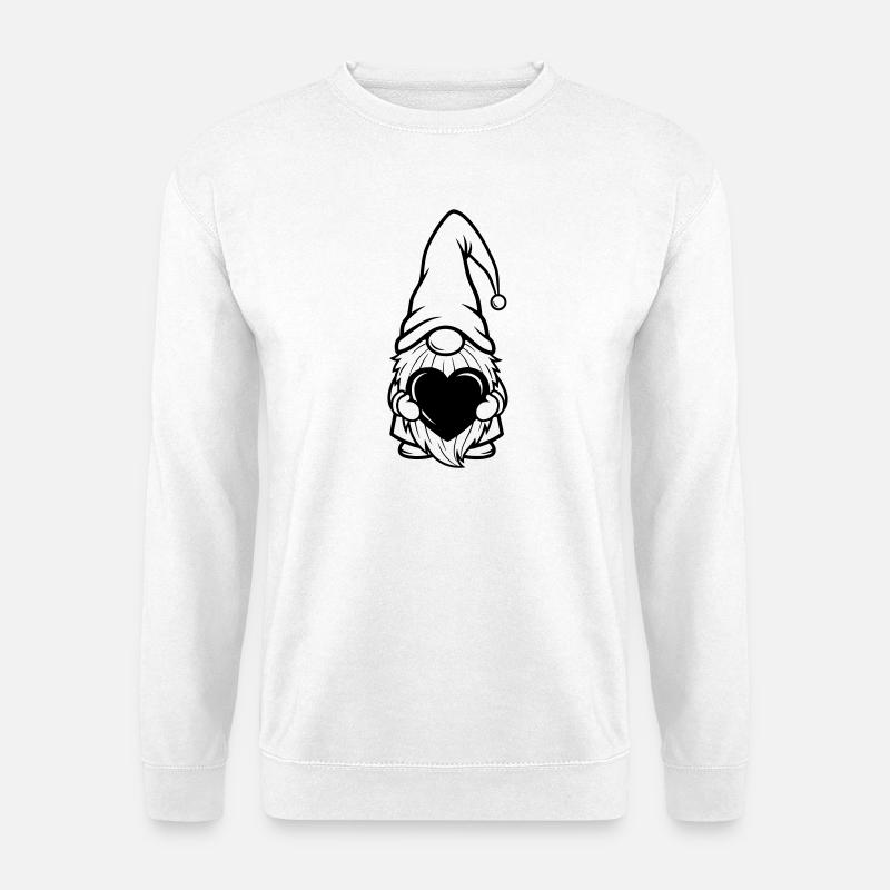 Wichtel mit Herz Geschenkmotiv - Unisex Pullover - Weiß