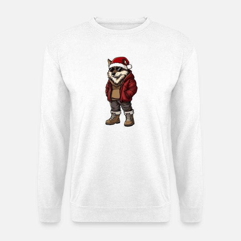 Wolf Weihnachten Winter - Unisex Pullover - Weiß