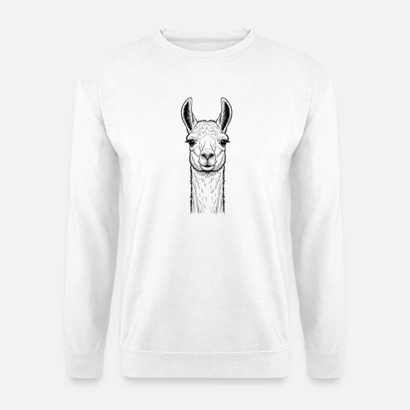 Lama - Unisex Pullover - Weiß