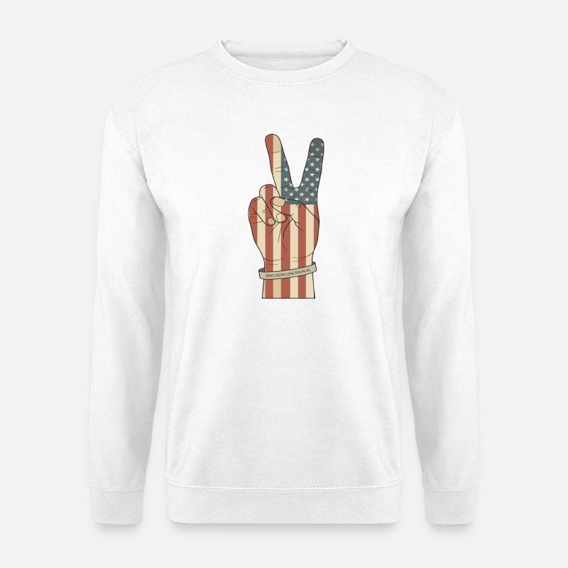 Semiquincentennial Peace Hand USA - Unisex Pullover - Weiß