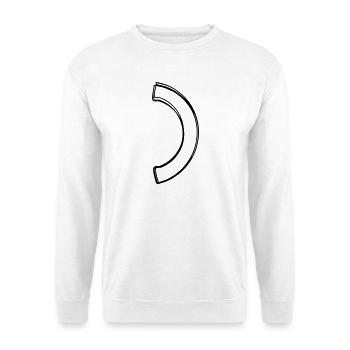 Runde Klammer handgezeichnet - Unisex Pullover - Weiß - Vorne - Alina (178cm) & Michal (187cm)