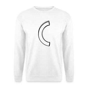 Runde Klammer handgezeichnet - Unisex Pullover - Weiß - Vorne - Alina (178cm) & Michal (187cm)