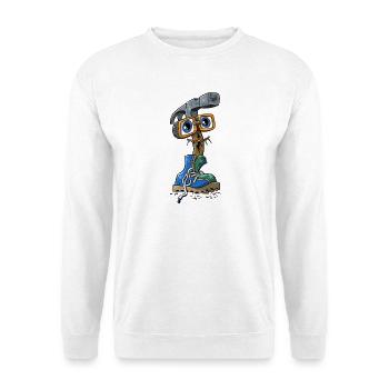 Carpenter Hammer – Figurenzeichnung des Baumanns - Unisex Pullover - Weiß - Vorne - Alina (178cm) & Michal (187cm)