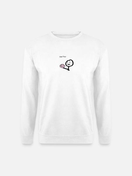 Gehirn-Tipp Stickfigur - Unisex Pullover - Weiß