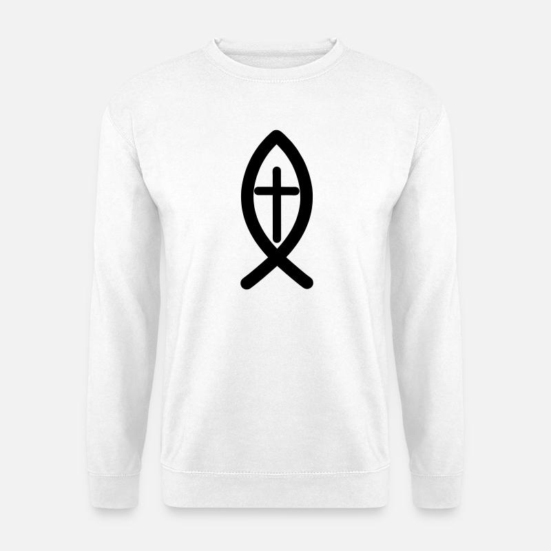 Jesus symbol - Unisex Sweatshirt - white