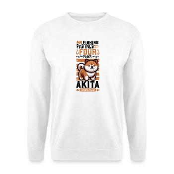 Angeln und Akita - Unisex Pullover - Weiß - Vorne