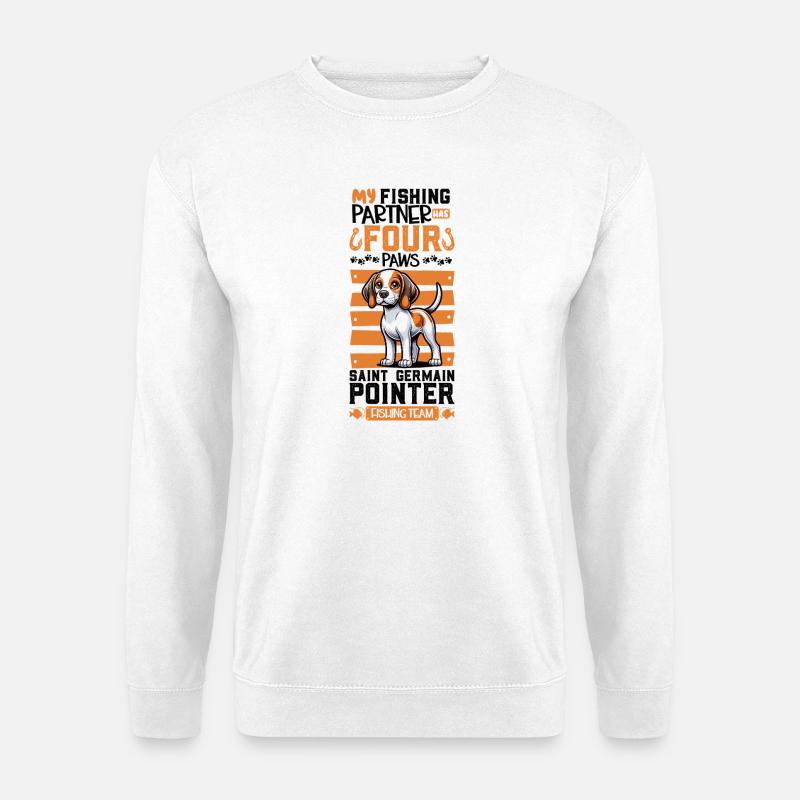 Angeln und Braque Saint-Germain - Unisex Pullover - Weiß
