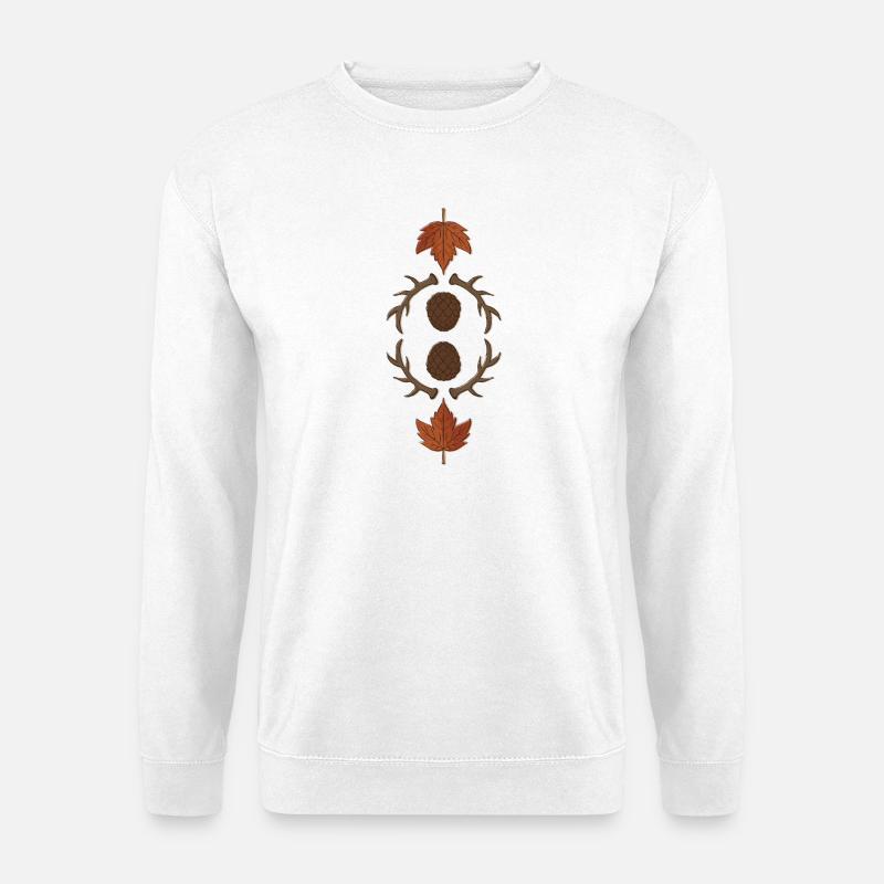 Autumn Pinecone Antlers Maple Leaf - Unisex Sweatshirt - white