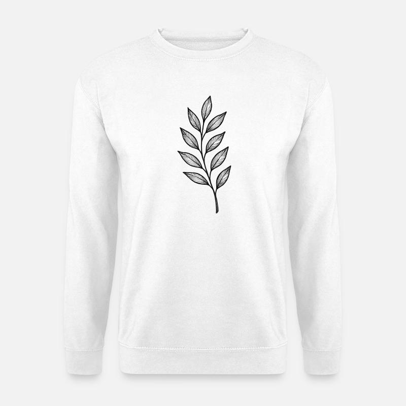 Schwarzblätter Glanzmuster - Unisex Pullover - Weiß