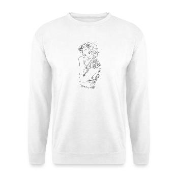 Female Portrait with Line - Unisex Sweatshirt - white - Front