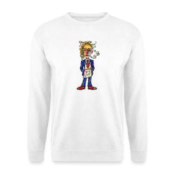 Chaos-Künstler im Farbenzauber - Unisex Pullover - Weiß - Vorne - Alina (178cm) & Michal (187cm)