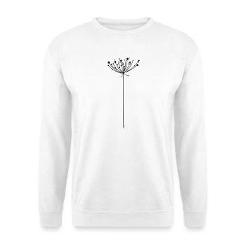 Blume - Pflanzensilhouette - florales Motiv - Unisex Pullover - Weiß - Vorne