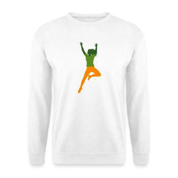Lebendige sportliche Frau Dancerin als Silhouette - Unisex Pullover - Weiß - Vorne