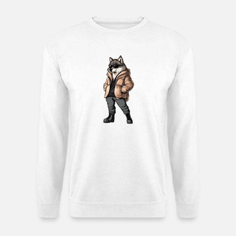 Wolf Cool Winter - Unisex Pullover - Weiß