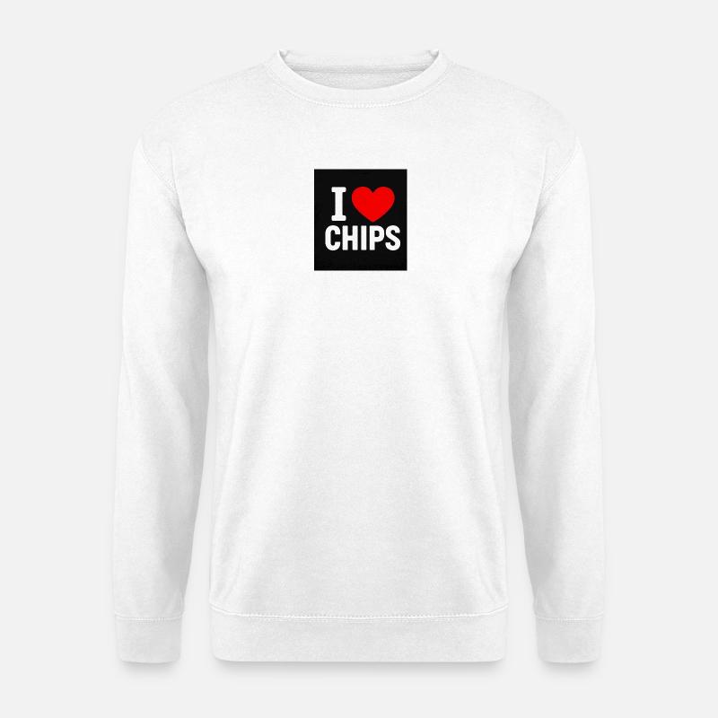 I Herz-Chips - Unisex Pullover - Weiß