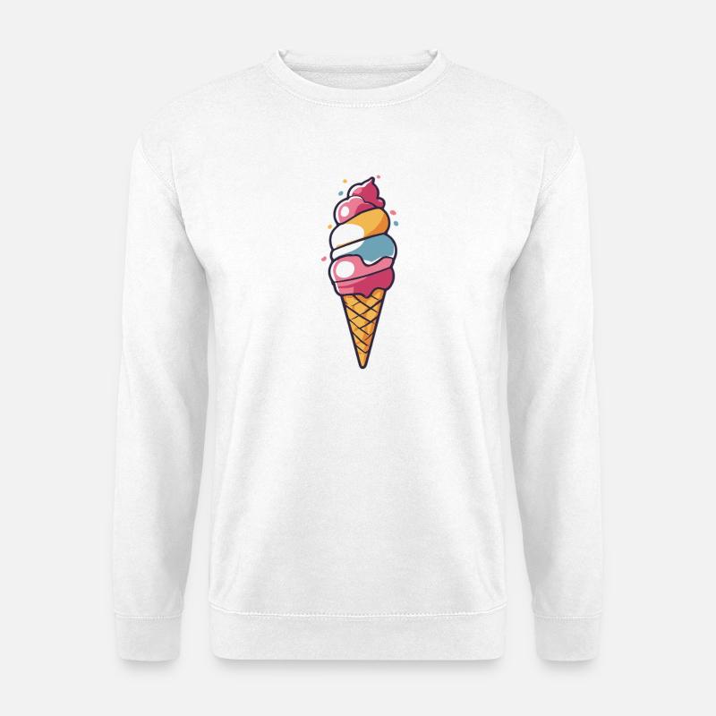 Pastell Eiscreme Cartoon Cone - Unisex Pullover - Weiß