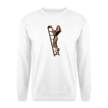 Librarian pinup - Unisex Sweatshirt - white - Front