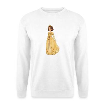 Gelbe Prinzessin Robe mit Blüten - Unisex Pullover - Weiß - Vorne