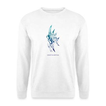 Grace in Motion – Elegante Skalare - Unisex Pullover - Weiß - Vorne - Alina (178cm) & Michal (187cm)