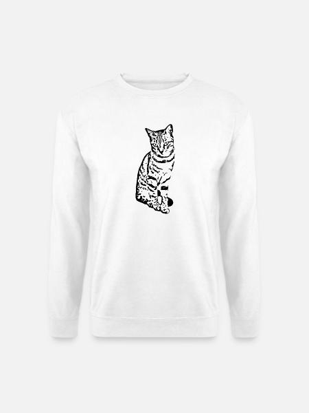 Katze Kätzchen Tigerkatze Katzenshirt Geschenk - Unisex Pullover - Weiß
