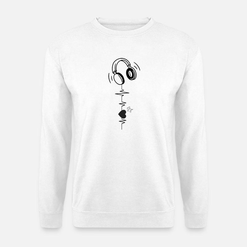 Herzschlagmusik - Unisex Pullover - Weiß