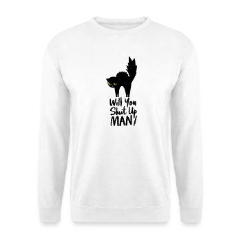 Tête de chat nocturne aux yeux verts - Sweat-shirt Unisexe - blanc - Devant