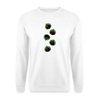 Kastanie Symbol - Unisex Pullover - Weiß - Vorne - Alina (178cm) & Michal (187cm)