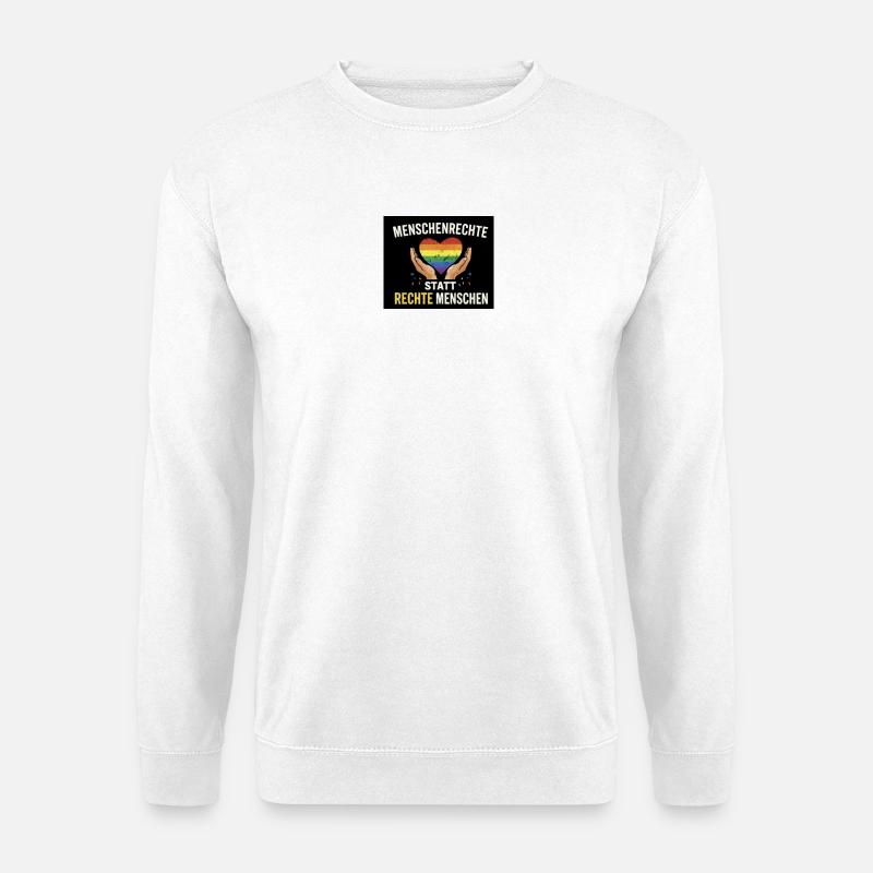 Menschenrechte statt rechte Menschen - Unisex Pullover - Weiß