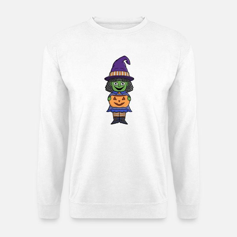 Kürbis Hexe Halloween - Unisex Pullover - Weiß
