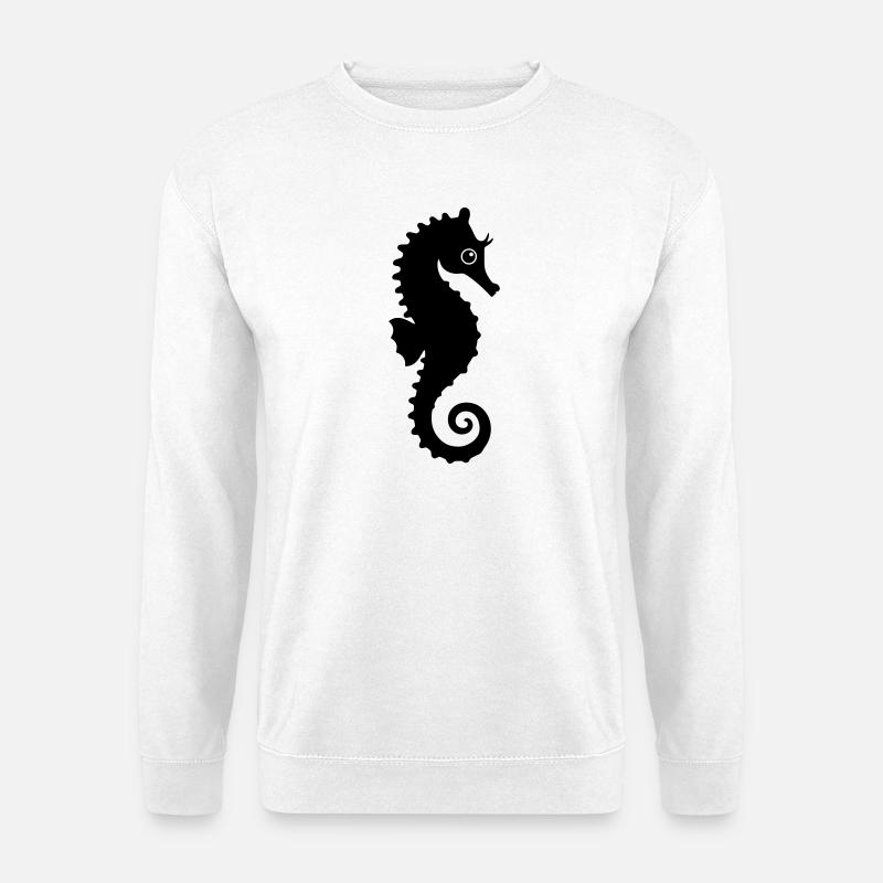 Süßes Seepferdchen Silhouette - Unisex Pullover - Weiß
