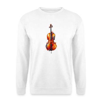 Wasserfarbene Violine – Farbexplosion - Unisex Pullover - Weiß - Vorne - Alina (178cm) & Michal (187cm)